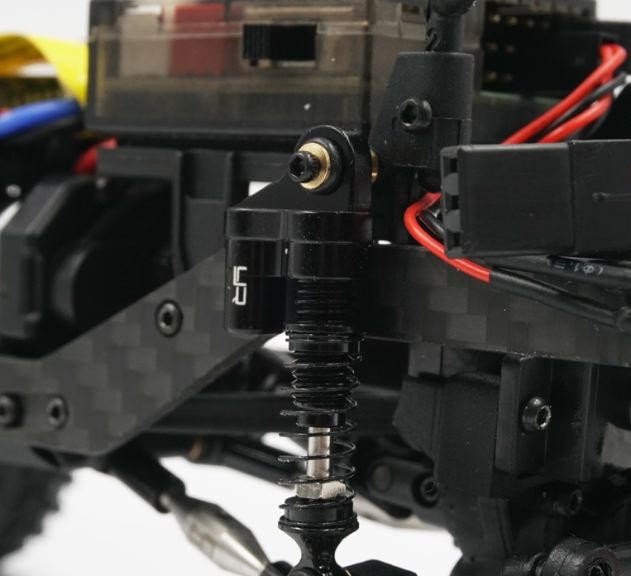 Ammortizzatori neri in alluminio per SCX24 2pz - GPEDAXSC-047BK - immagine 3