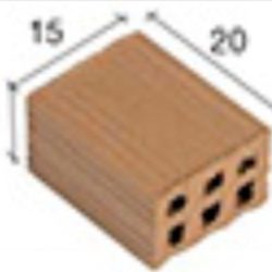 21010 1/2 Mattoncino Rosso in ceramica 25pz - NOCAS2101