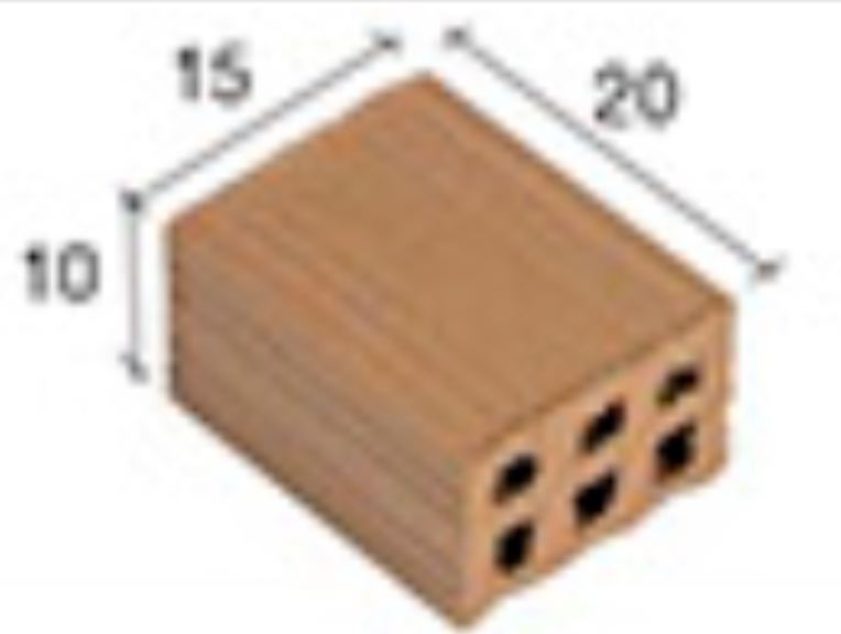 21010 1/2 Mattoncino Rosso in ceramica 25pz - NOCAS2101