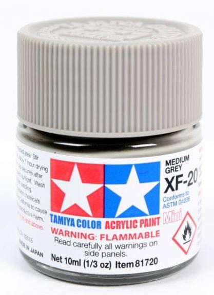 Colore acrilico XF-20 Medium Grey 6pz da 10ml opaco - TAM81720