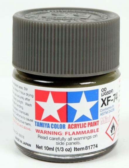 Colore acrilico XF-74 Olivedrab(Jgsdf) 6pz da 10ml opaco - TAM81774