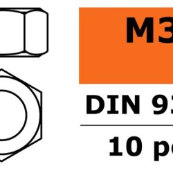 Dadi esagonali M3 non autobloccanti 10pz in acciaio zincato - SUGF-0150-004