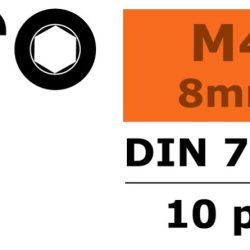 Viti testa tonda a brugola 4x8mm 10pz in acciaio - SUGF-0103-010