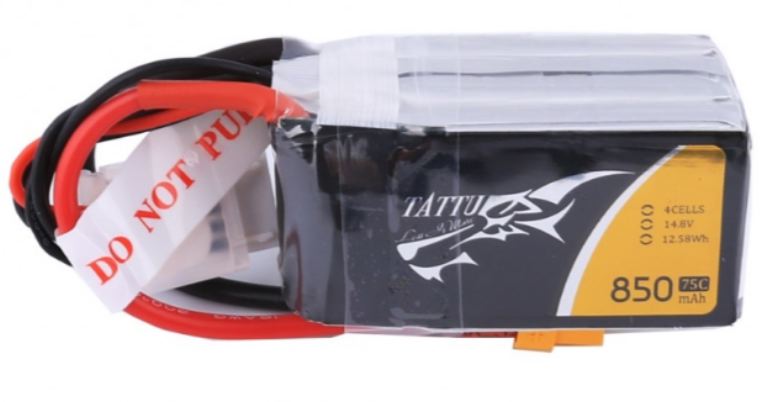 Tattu Lipo 14,8v 850mah spina XT60 75C - GENTA75C850-4