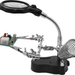 Terza mano con luce LED e lente d'ingrandimento - DONHH3