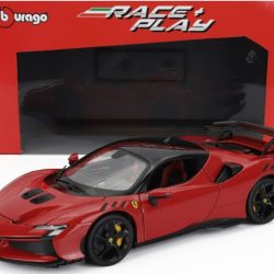 Ferrari SF90XX Stradale Rossa metal e  nera 1/18 - BUR18-16020R