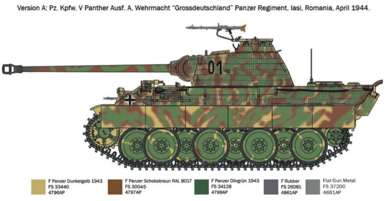 Carro Tedesco WWII Pz.kpfw. V Panther Ausf. A 1/72 - ITA7018 - immagine 3