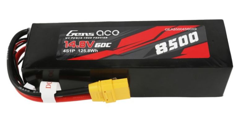 LiPo 4s 14,8v 8500mAh 60C Gens ace XT90 - GEN85004S60X9