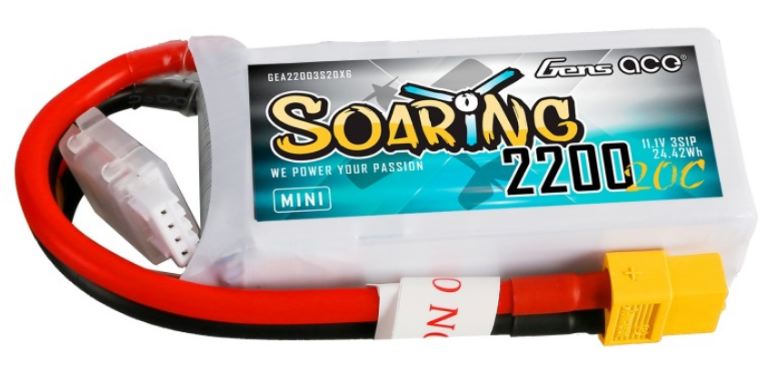 LiPo Soaring Mini 11,1v 2200mAh 20C 3S1P Gens Ace XT60 146gr - GEN22003S20X6