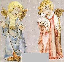 ANGELI INVERNALI 20,5cm    1pz TIPO PORCELLANA DIPINTO A MANO - FON561-2