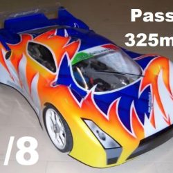 Carrozzeria HR03 325mm 1/8 GT2 da 1mm con alettone e decal - PICBR-0128