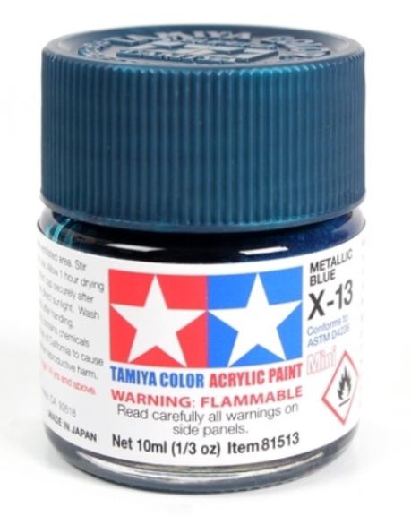 Colore acrilico X-13 Metallic Blue 6pz da 10ml lucido - TAM81513