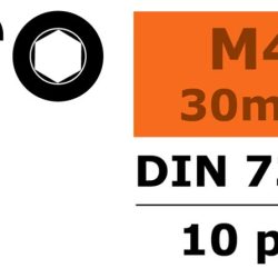 Viti testa tonda a brugola 4x30mm 10pz in acciaio - SUGF-0103-016