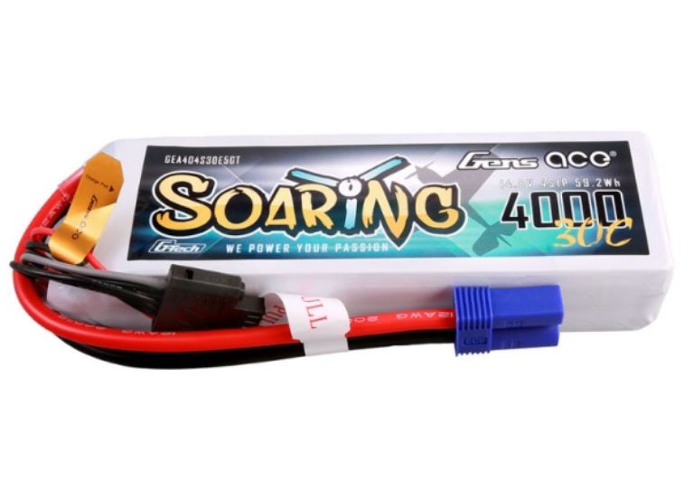 LiPo Soaring 14,8v 4000mAh 30C 4S1P EC5 G-Tech Gens Ace - GEN404S30E5GT
