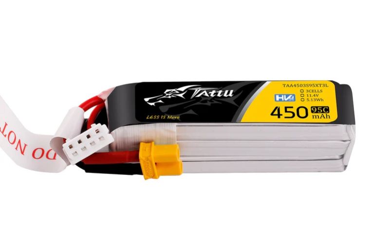 LiPo Tattu HV 3s 11,4v 450mAh 95C XT30 36gr 63x16x21mm – GEN4503S95XT3