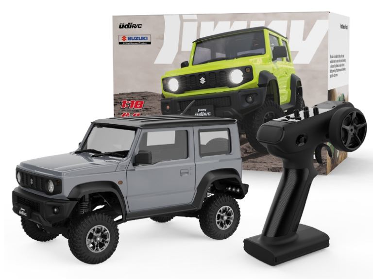 SUZUKI JIMNY 1/18 grigia Crawler con cambio a 3 merce e luci - RBT-UCX2402B
