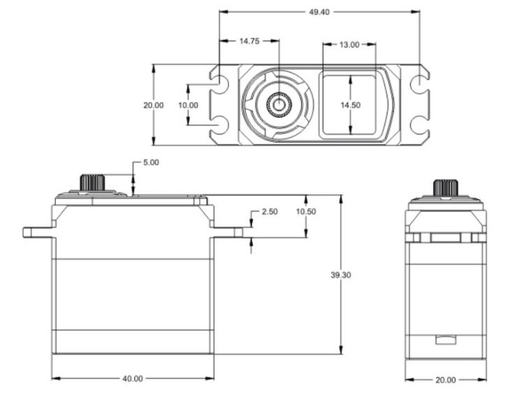 SERVO SRT BH9037 BRUSHLESS HV 37kg 0,13s @ 8,4v per aerei,jet e auto 1/5 - RBT-BH9037 - immagine 3