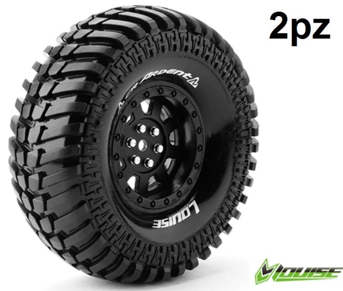 Gomme + cerchi neri 1.9 CR-Ardent 121mm 2pz 1/10 per crawler - SULR-T3232VB