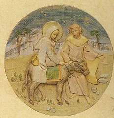 PIATTO FUGA IN EGITTO T/LEGNO 11cm COLLEZ.1996 DIPIN. A MANO - FONPIATTO96