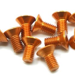 VITI IN ALLUMINIO 3x12 ORANGE TESTA SVASATA 10pz - GPEDAHF-312OR