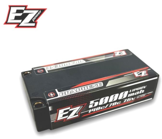 LiPo HV 7,6v Shorty LCG 5000mAh 2s 70/140C graphene fori da 5mm - TXXEZP5000-2S - immagine 3