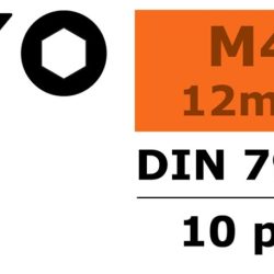 Viti testa svasata a brugola 4x12mm 10pz in acciaio - SUGF-0101-012