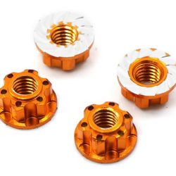 DADI RUOTA FLANGIATI ORANGE M4 ALLEGGERITI LOOK REALISTICO - GPEDYA-0448OR