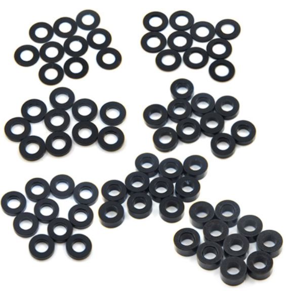 Spessori neri M3 60pz 3x6mm 0,25/0,5/1/1,5/2/2,5mm - GPEDYA-0390BK