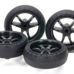 Cerchi Carbon a V con gomme a grande diametro 31mm Mini4wd - TAM15546