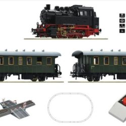 Confezione treno a vapore BR80 analogico HO con passaggio a livello - ROCO5100001