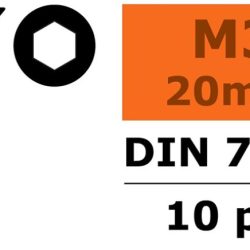 Viti testa svasata a brugola 3x20mm 10pz in acciaio - SUGF-0101-006