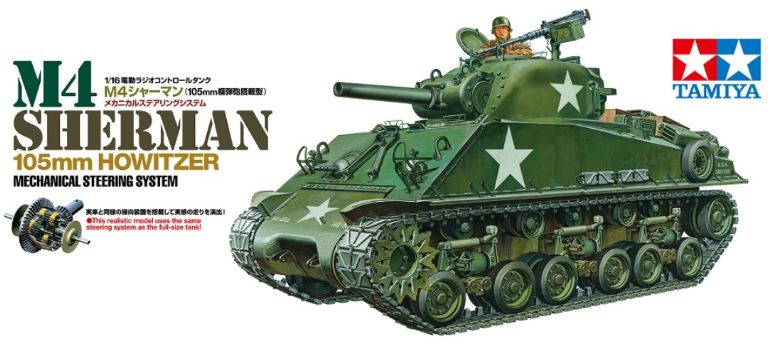 Carro Sherman RC 105mm con sterzo meccanico in kit - TAM56048
