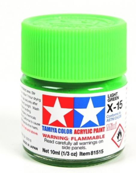 Colore acrilico X-15 Light Green 6pz da 10ml lucido - TAM81515