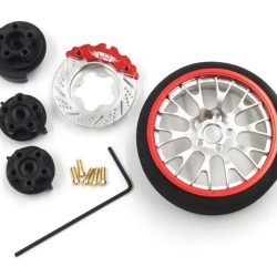 Volantino rosso tipo A in alluminio per radio Futaba KO Sanwa FLySky NB4 - GPEDYA-0625RD