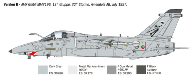 AMX Ghibli 1/72 decal per versione 13° gruppo 32° stormo Amendola AB - ITA1460 - immagine 3