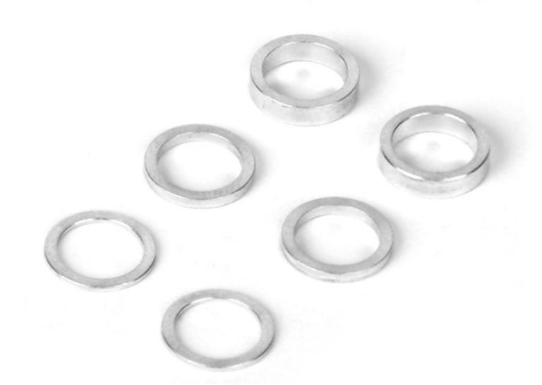 Rondelle alluminio 6pz X1 6,37x8,4mm 0,5-1,0-2,0mm - HUD375090