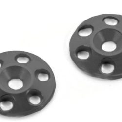 Rondelle nere in alluminio alettone posteriore 2pz buggy 1/8 - HUD293561-K