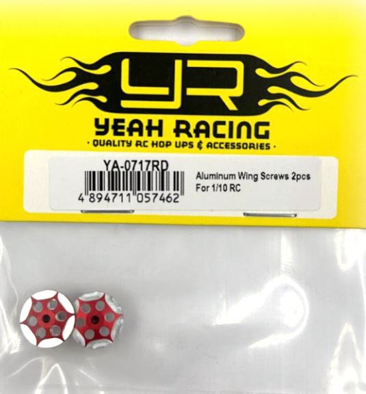 Viti rosse in alluminio per alettoni 2pz per 1/10 - GPEDYA-0717RD - immagine 3
