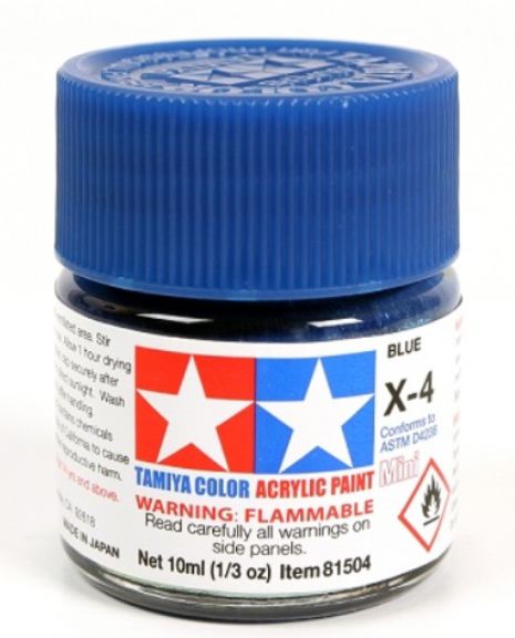 Colore acrilico X-4 Blue 6pz da 10ml lucido - TAM81504