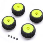 Micro-T Cerchi gialli  e gomme Blockade incollati 4pz - HORPRO-2632