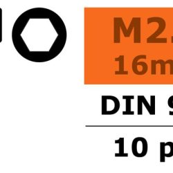 Viti testa a brugola 2,5x16mm 10pz in acciaio - SUGF-0100-013