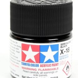 Colore acrilico X-18 Semi Gloss Black 6pz da 10ml semi lucido - TAM81518