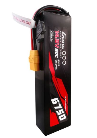 LiPo Car 14,8v 6750m 60C XT90 4s1p G-Tech Gens Ace - GEN67504S60GT - immagine 4