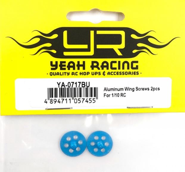 Viti blu in alluminio per alettoni 2pz per 1/10 - GPEDYA-0717BU - immagine 3