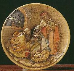 PIATTO FONTANINI 1988 24cm RE MAGI C/BAMBINO DIPINTO MANO - FONPIATTO88