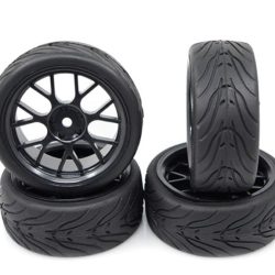 GOMME LATTICE SCOLPITE CERCHI NERI A 14 RAGGI OFFSET +3 4pz - GPEDWL-0109