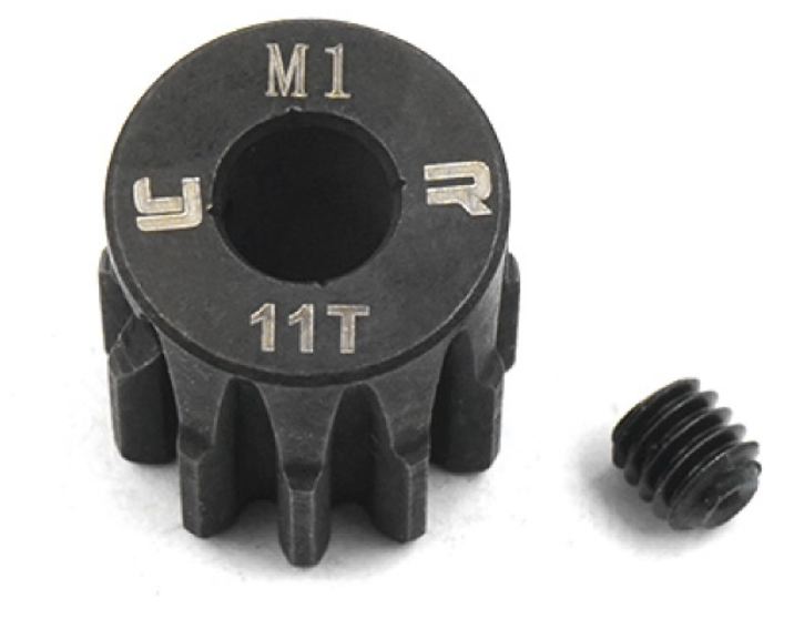 Pignone in acciaio 11T modulo 1 foro da 5mm - GPEDMG-10001