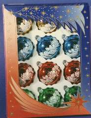 SFERA DECORO ROSE 70mm    12pz 4 COLORI  CON BRILLANTINA - YSCC712