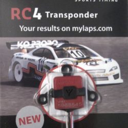 Transponder RC4 rosso MyLaps con supporto di plastica per fissaggio - COB-10R120