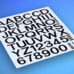 Numeri e lettere adesive 50mm nere - PCHX3425-S